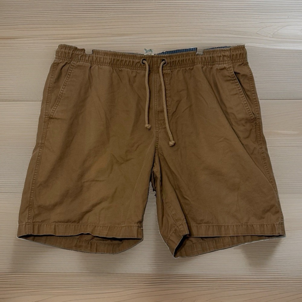 L.L. Bean Dock Shorts 8" Elastic Waist Drawstring Walnut Brown Cotton Men's XL